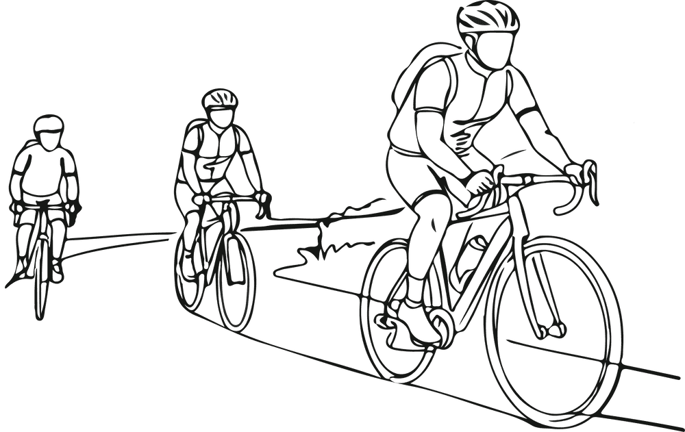 Illustration of cyclists riding together