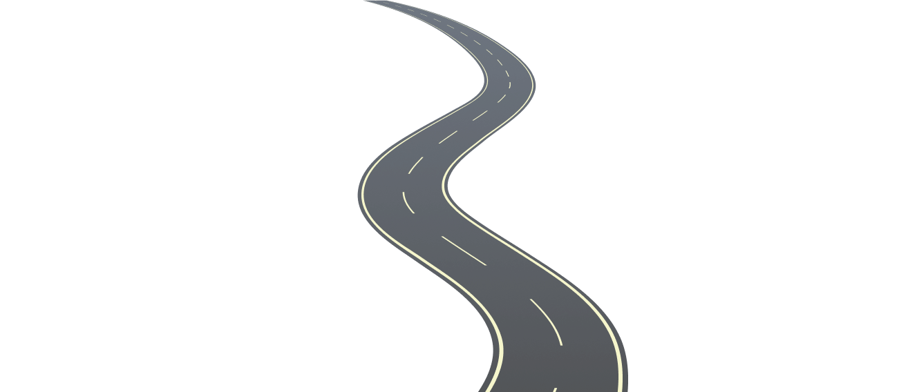 Illustrated winding road