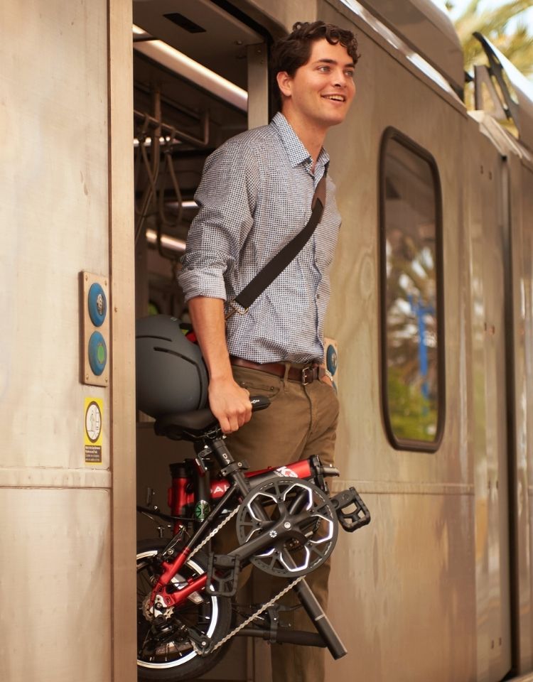 Rider on a DAHON Urban bike