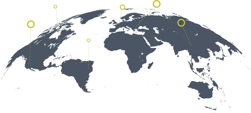 Illustrated world map showing global rider impact